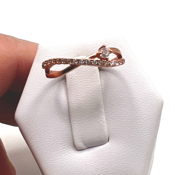 Sale $12 Firm! Rose Gold Plated over Sterling Cz Ring - Picture 9 of 17
